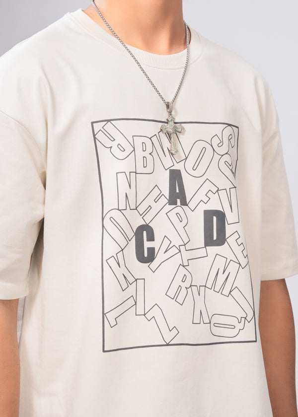 Typography Graphic Tee in Off-White