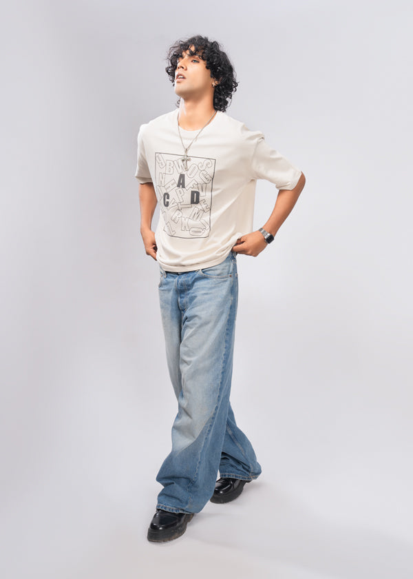 Typography Graphic Tee in Off-White