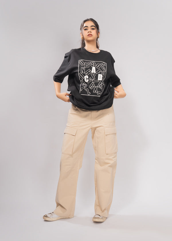 Typography Graphic Tee - Black