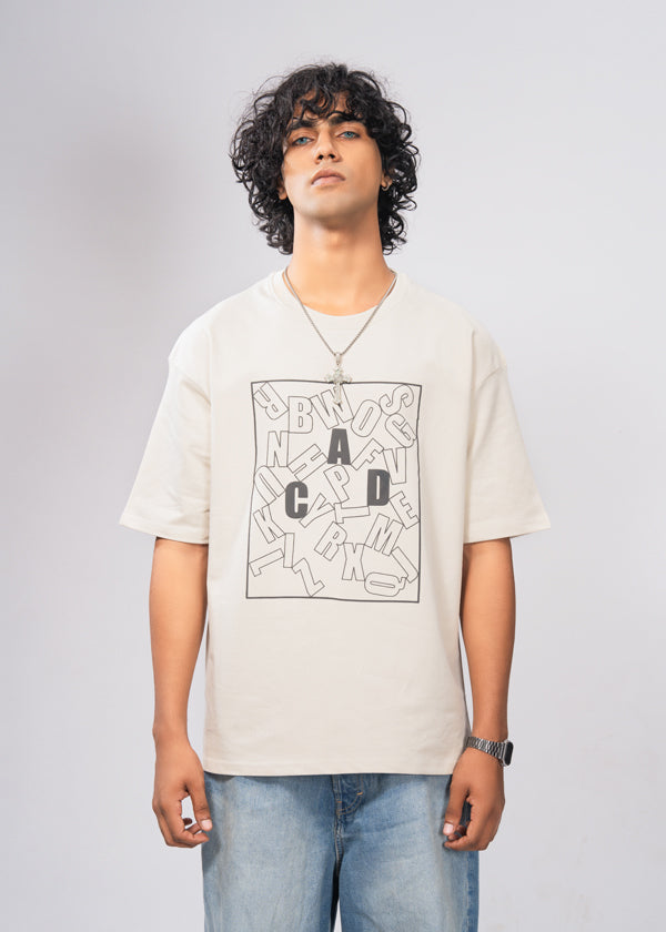 Typography Graphic Tee in Off-White