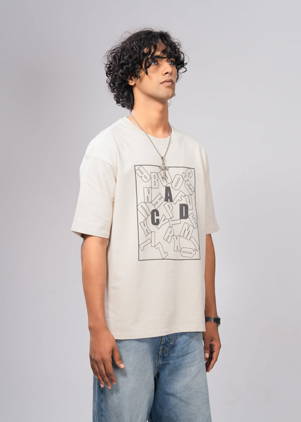 Typography Graphic Tee in Off-White
