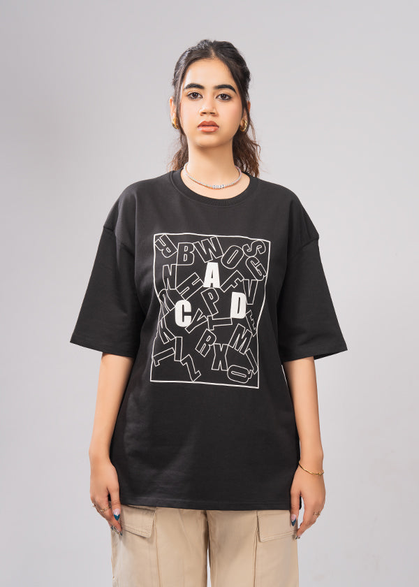 Typography Graphic Tee - Black