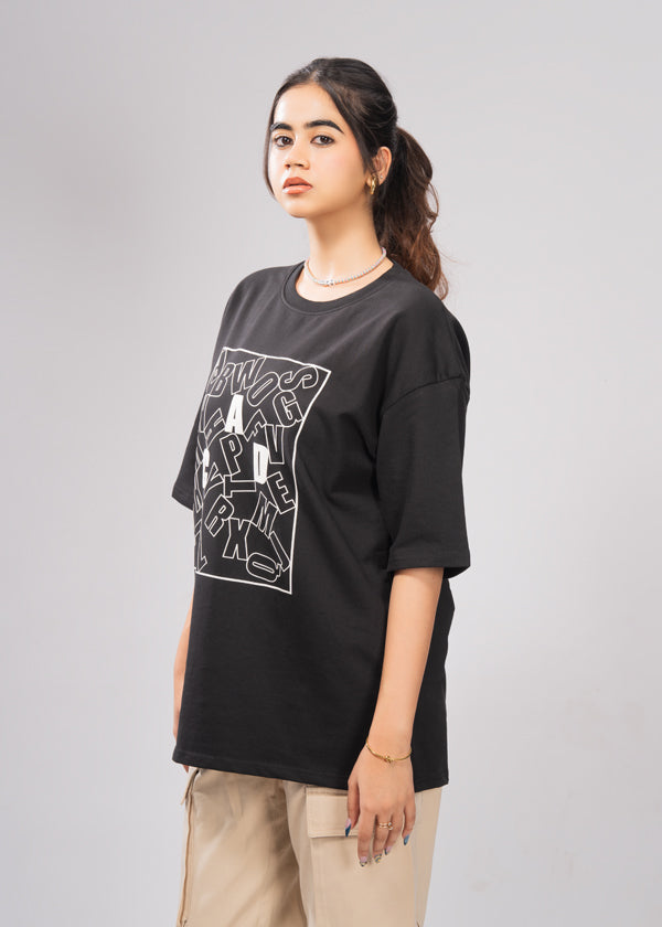 Typography Graphic Tee - Black