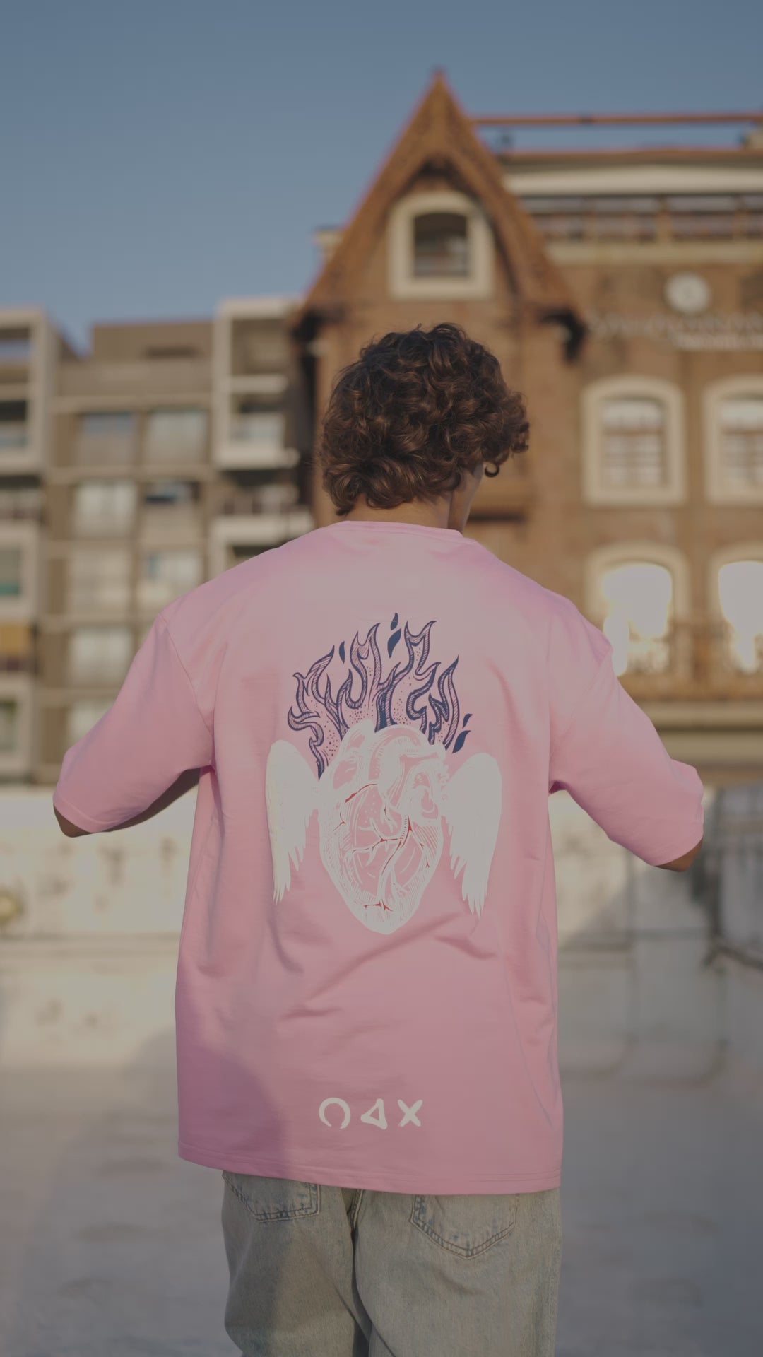 Flame Winged Heart Tee – Pink (UNISEX)